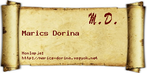 Marics Dorina névjegykártya